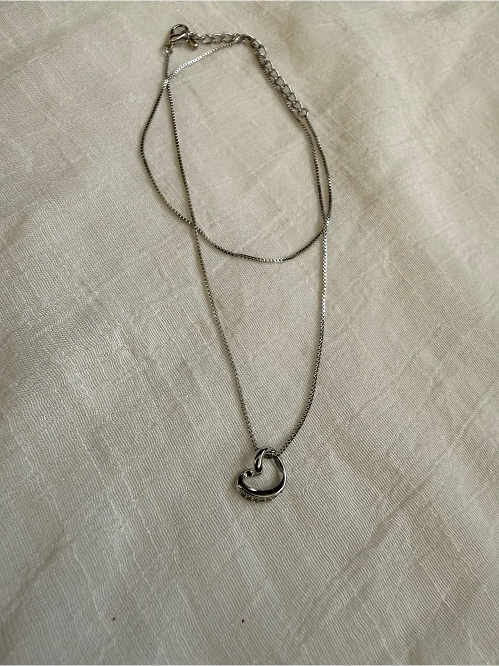 Sterling Silver Heart Pendant Necklace in Silver